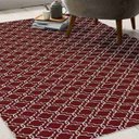 Ver imagem 2 de Tapete Casablanca Sala Quarto Antiderrapante Geométrico 132x300cm Vermelho Casa Dona