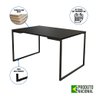 Mesa Industrial Base Ferro Preto Tampo 137x90 Preto 4 Cadeiras Ferro Preto Assento Preto - 3