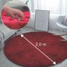 Tapete Sala Shaggy Pelo Alto Felpudo 2 x 2 Metros Redondo Casa Dona Vermelho - 3