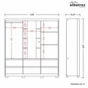 Ver imagem 3 de Guarda Roupa Atena 2 Portas e 6 Gavetas - Nogueira Cappuccino Flex - Albatroz