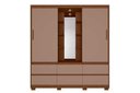 Ver imagem 4 de Guarda Roupa Atena 2 Portas e 6 Gavetas - Nogueira Cappuccino Flex - Albatroz