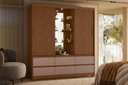 Ver imagem 1 de Guarda Roupa Atena 2 Portas e 6 Gavetas - Nogueira Cappuccino Flex - Albatroz