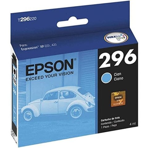 Cartucho De Tinta Epson Dura brite Ultraink 296 Ciano 4ml