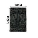 Ver imagem 3 de Tapete para Sala 100 x 140 Cronos Felpudo Macio Fofo Mesclado Preto com Cinza Casa Dona