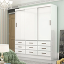 Ver imagem 2 de Guarda Roupa Sevilha 3 Portas 9 Gavetas sem Espelho Carioca Moveis Branco