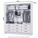 Ver imagem 3 de Guarda Roupa Sevilha 3 Portas 9 Gavetas sem Espelho Carioca Moveis Branco