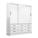 Ver imagem 1 de Guarda Roupa Sevilha 3 Portas 9 Gavetas sem Espelho Carioca Moveis Branco