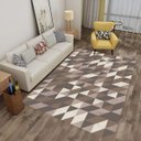 Ver imagem 1 de Tapete Sala Quarto Antiderrapante 1,00x1,40M Geométrico Moderno Marrom Casa Dona