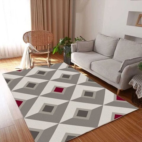 Tapete para Sala 140 x 200cm Antiderrapante sem Pelo Geometrico Shapes Casa Dona