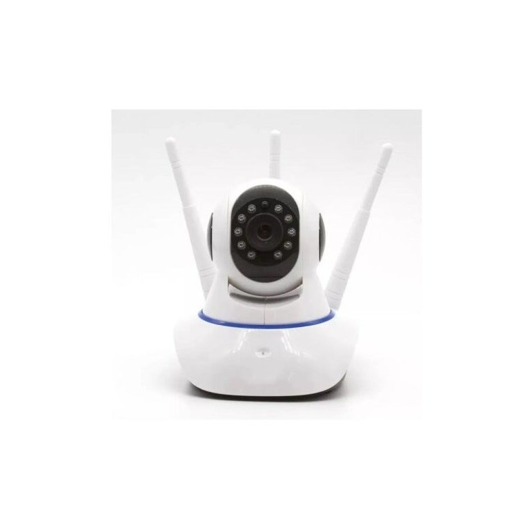 Câmera sem Fio 360 Wifi P2P HD 720P 3 Antenas C Cartão de Memória