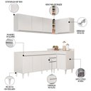 Ver imagem 3 de Armário de Cozinha Modulado de Canto Esquerdo 5 Peças Cp52 Balcão sem Tampo Branco - Lumil Lumil Móv