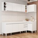 Ver imagem 2 de Armário de Cozinha Modulado de Canto Esquerdo 5 Peças Cp52 Balcão sem Tampo Branco - Lumil Lumil Móv