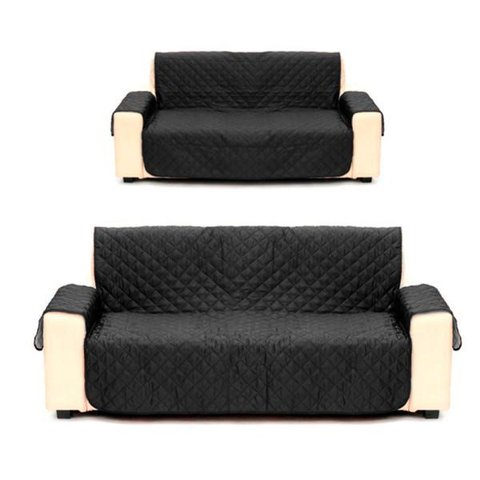 Kit Protetor de Sofá 2 e 3 Lugares Matelado Preto Casa Dona