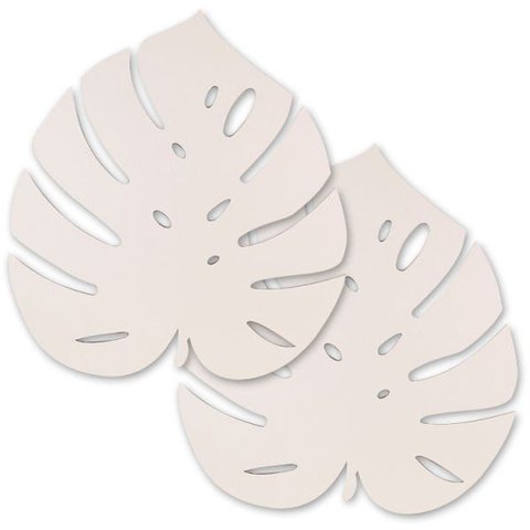 Sousplat Mdf Branco Monstera - 2 Pçs