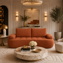 Ver imagem 1 de Sofá Yafa 210cm 3 Lugares Moderno Sala Consultório:Terra Cota/Bouclé