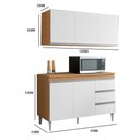 Ver imagem 3 de Conjunto Cozinha Compacta Moderna Balcão Pia sem Tampo e Armário Aéreo Ajl Móveis