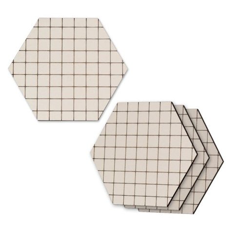 Porta Copos Grid - 4 Pçs