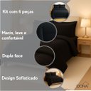 Ver imagem 5 de Jogo de Cama Casal 6 Peças com Edredom e Lençol Preto Casa Dona