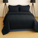 Ver imagem 2 de Jogo de Cama Casal 6 Peças com Edredom e Lençol Preto Casa Dona