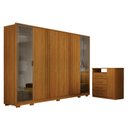 Ver imagem 1 de Guarda Roupa Casal Prime 6 Portas com Cômoda Diamante 4 Gavetas 1 Porta Cinamomo – Leifer