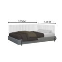 Ver imagem 3 de Conjunto de Cabeceira Viuva Solteirão Palito Estofado Suspensa com Proteção Lateral - 128 Cm - Palha