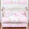 Kit Berço Recém Nascido 12 Peças Saia Box Coroa Rosa Claro - 1