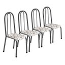 Ver imagem 1 de Kit Conjunto de 4 Cadeiras Sala de Jantar Cozinha Aço Metal