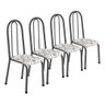 Kit Conjunto de 4 Cadeiras Sala de Jantar Cozinha Aço Metal - 1
