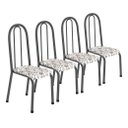 Ver imagem 4 de Kit Conjunto de 4 Cadeiras Sala de Jantar Cozinha Aço Metal