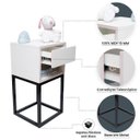 Ver imagem 3 de Mesa de Cabeceira Branca 30cm Industrial Quarto Infantil Rosa Menina Base Metal Preta