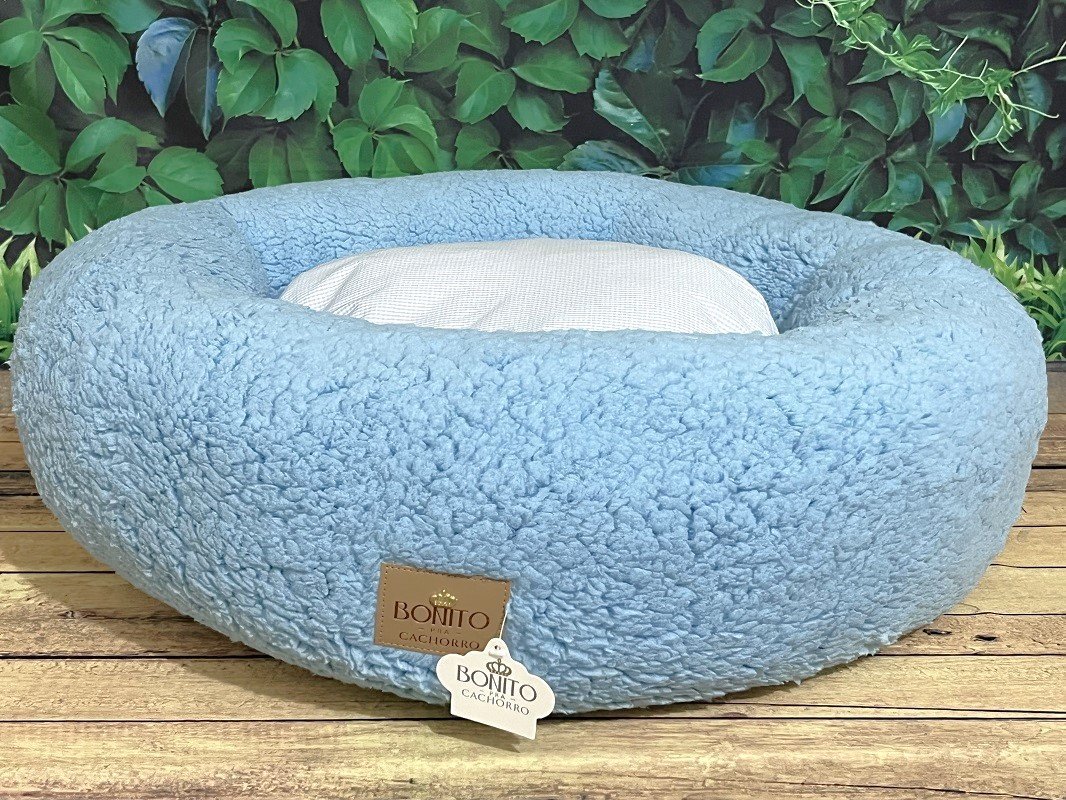 Cama Nuvem Pelúcia Teddy Azul para Cachorro e Gato - Tam G - 2