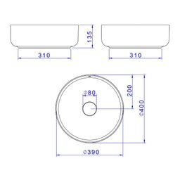 Cuba de Apoio Deca Slim 40x40 L.12040.49 Redonda Sálvia - 5