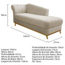 Ver imagem 4 de Kit Diva Recamier Vanessa 160cm Lado Direito e 02 Poltronas Laura Suede - Doce Sonho Móveis RECAMIER