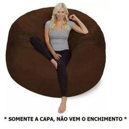 Capa Puff Gigante sem Enchimento 180x100 Pufe Suede - 180x100 - Vermelho - 4