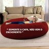 Capa Puff Gigante sem Enchimento 180x100 Pufe Suede - 180x100 - Vermelho - 1