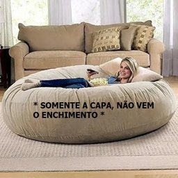 Capa Puff Gigante sem Enchimento 180x100 Pufe Suede - 180x100 - Vermelho - 2