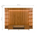 Ver imagem 2 de Estante para TV Home Theater 85" MDF 291cm 10 Prateleiras Vidro Reflecta com LED Neon Float Canella