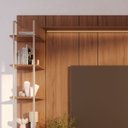 Ver imagem 3 de Estante para TV Home Theater 85" MDF 291cm 10 Prateleiras Vidro Reflecta com LED Neon Float Canella