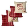 Kit com 4 Capas para Almofadas de Natal Xadrez Passarinho 45cm X 45cm - 1