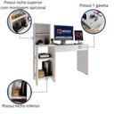 Ver imagem 4 de Mesa para Computador Smart Movelove 1 Gaveta MDP com Nicho Superior Opcional Branco