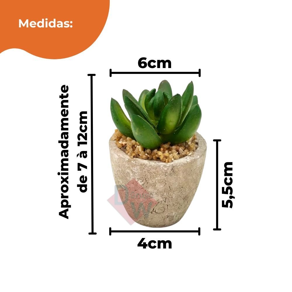 Suculenta Artificial Mini Vaso Marrom - 4