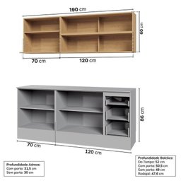 Cozinha Modulada 5 Peças 3 Aéreos 2 Balcões Nara Cabecasa Madeiramadeira - 4