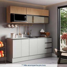 Cozinha Modulada 5 Peças 3 Aéreos 2 Balcões Nara Cabecasa Madeiramadeira - 2