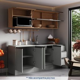 Cozinha Modulada 5 Peças 3 Aéreos 2 Balcões Nara Cabecasa Madeiramadeira - 5