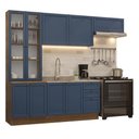 Ver imagem 2 de Armário de Cozinha Completa 270 cm Rustic/Azul Vik Madesa 05