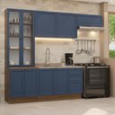 Ver imagem 1 de Armário de Cozinha Completa 270 cm Rustic/Azul Vik Madesa 05
