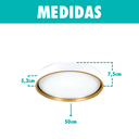 Ver imagem 5 de Lustre de Led Paflon Redondo Branco com Dourado 3000k