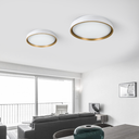 Ver imagem 6 de Lustre de Led Paflon Redondo Branco com Dourado 3000k