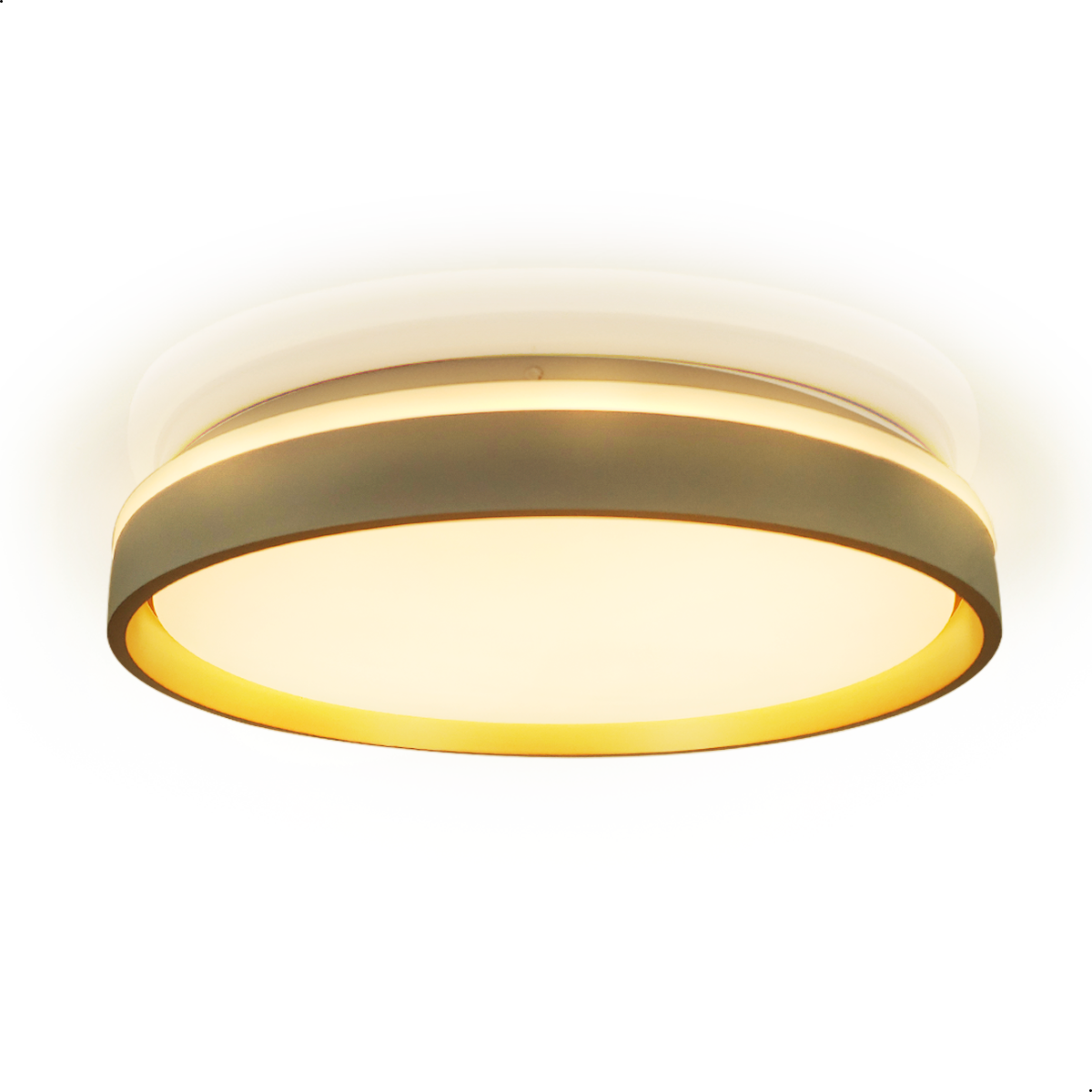 Lustre de Led Paflon Redondo Branco com Dourado 3000k - 2