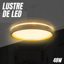 Ver imagem 3 de Lustre de Led Paflon Redondo Branco com Dourado 3000k